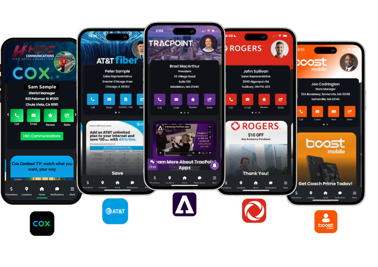 TracPoint branded apps for Cox, AT&T, Rogers, Boost Mobile and more